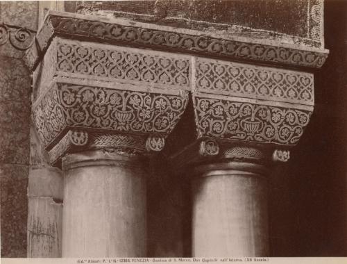 Detail of a column in the Basilica of St. Mark, Venice, Italy