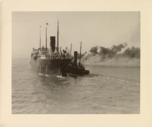 San Francisco Bay tug manning freighter