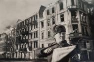 Soviet Policewoman Directing Traffic, Berlin, 1945