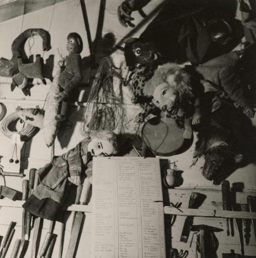 A corner of "hell," puppets of Lyonnaise "Guignol," France