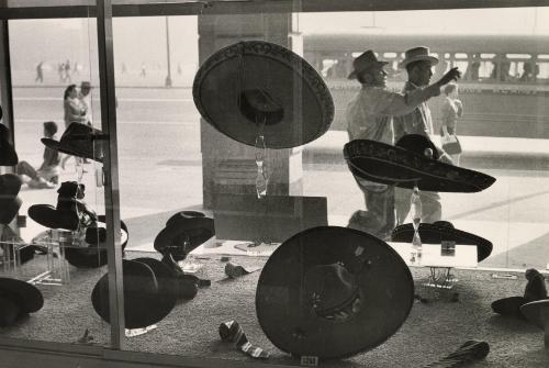 Shop with expensive "charro hats" at local square, Mexico