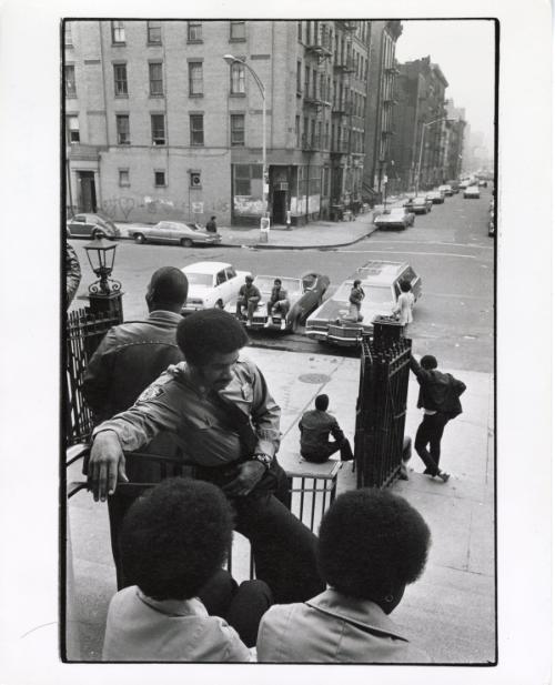 New York City policeman stationed in city high school in Harlem, armed police are needed to protect teachers, NYC