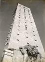 Gare du Havre: study of clock tower with statue in the foreground