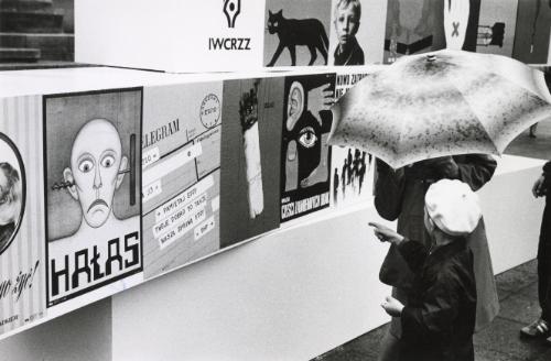 Exhibition of posters in park, Warsaw, Poland
