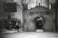 Two men through archway at Cağaloğlu Hamam, Istanbul, Turkey