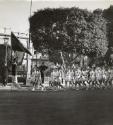 King Farouk's Wedding. Young Athletes parade before the king, Cairo, Egypt