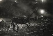 Stone-crushers working at night