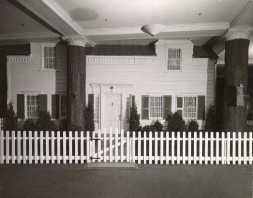 Façade of a house inside building