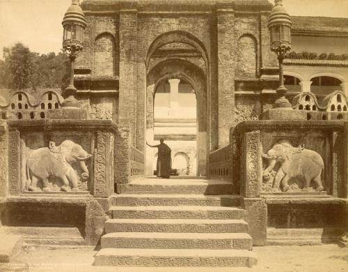 Entrance to the Buddhist Temple, Kandy, Ceylon