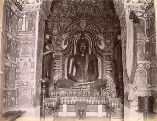 Interior of Buddhist temple, Ceylon