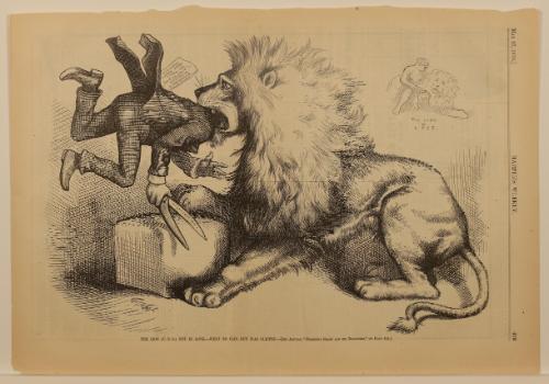 The Lion (U.S.G.) Not in Love.--Went to Clip, but Was Clipped, from "Harper's Weekly"