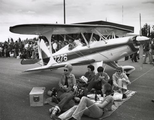 At the Livermore Air Show we sit around doing nothing.  Everybody coming by wants to talk about stunt flying. Livermore Air Show, Livermore, California, from the series "Leisure"