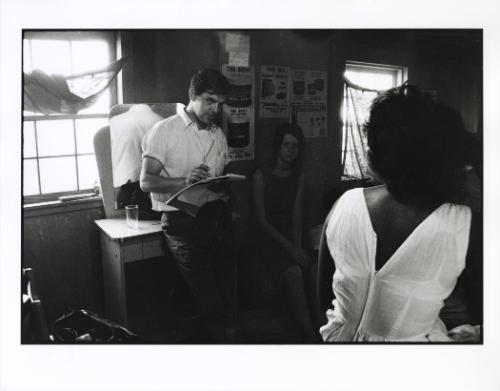 Ralph Allen taking an affidavit from Carolyn Daniels in Terrell County, Georgia