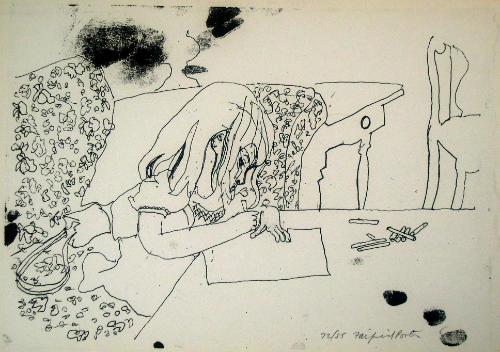 Child Writing (Lizzie Drawing)