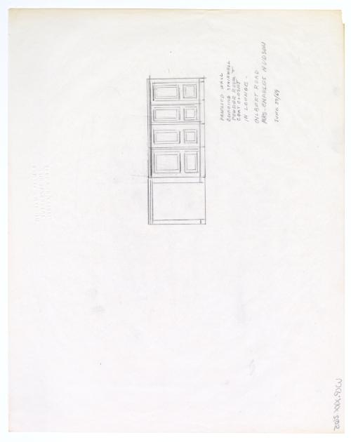 Panelled Wall Covering Stairwell Powder Room and Coat Closet in Lounge, Gilbert Road, Mrs. Charles Hudson