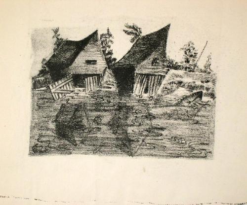 Landscape with huts