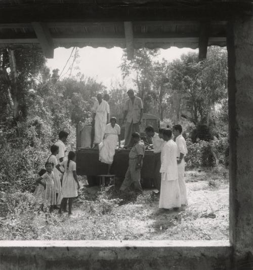 Family on an outing in the back of a truck, Pakistan, c. 1960