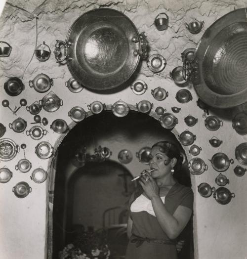 Host of bistro with gypsy dancers, Granada, Spain, 1965