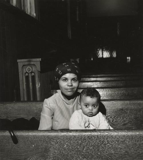 Round-faced Mother & Boy in Church, Buffalo, NY, 1974 / 1985 / 1992