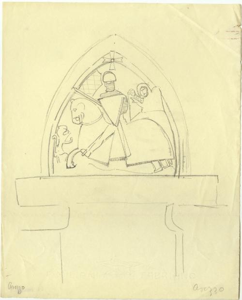 Sketch of a tympanum, Palazzo Pretorio, Arezzo