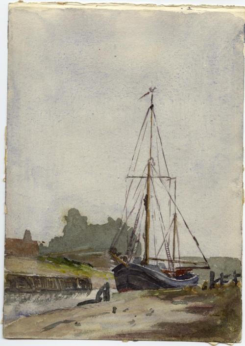 Coal Barge in mist, Rye