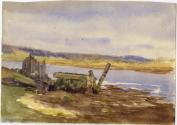 untitled [Pilings and stream]